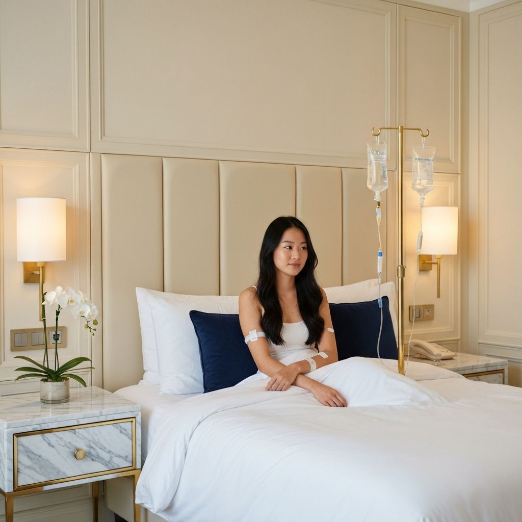 Luxury hotel suite IV therapy experience